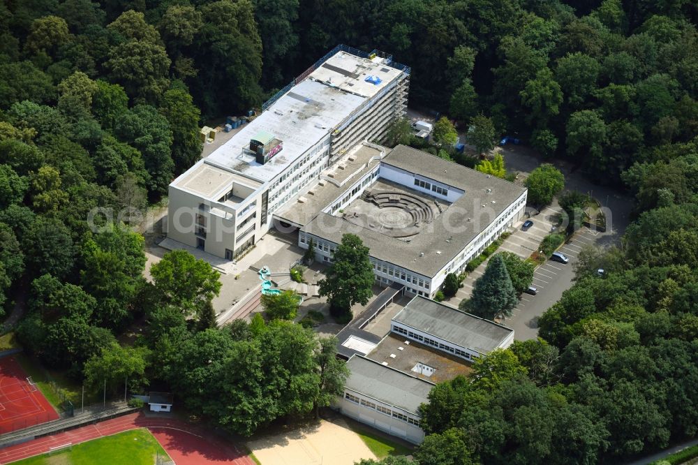 Aerial image Aschaffenburg - School building of the Kronberg-Gymnasium in Aschaffenburg in the state Bavaria, Germany