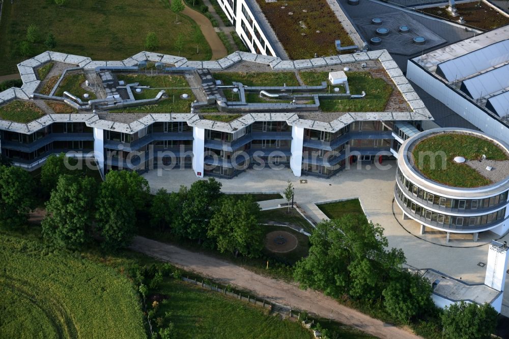 Mühlenbecker Land from above - School building of the Kaethe-Kollwitz-Gesamtschule on Kirschweg in Muehlenbecker Land in the state Brandenburg