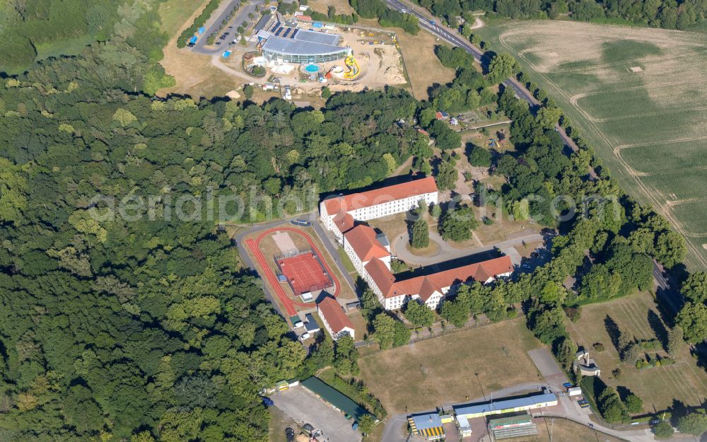 Güstrow from the bird's eye view: School building of the Landesfoerderzentrum Hoeren in Guestrow in the state Mecklenburg - Western Pomerania, Germany