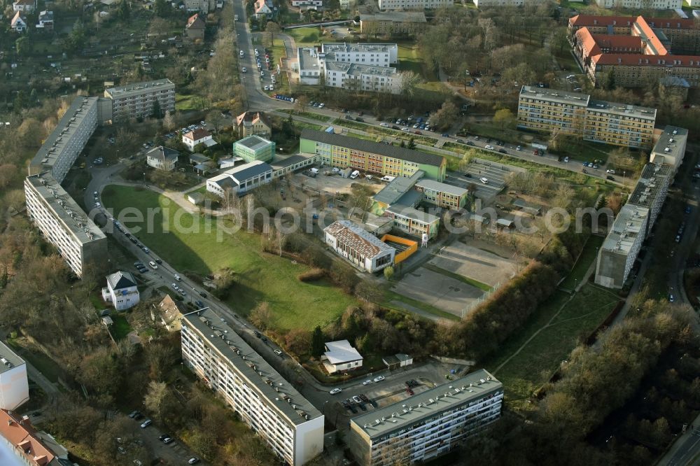 Aerial photograph Frankfurt (Oder) - School building of the Lenné-Schule der Stadt Frankfurt (Oder) Richtstrasse in Frankfurt (Oder) in the state Brandenburg