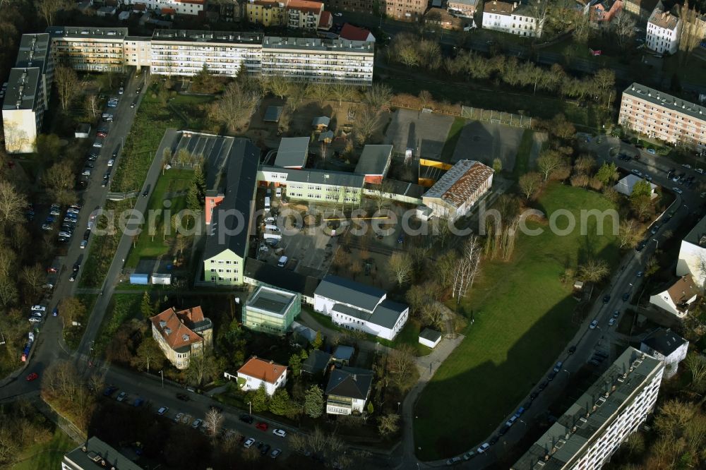 Frankfurt (Oder) from above - School building of the Lenné-Schule der Stadt Frankfurt (Oder) Richtstrasse in Frankfurt (Oder) in the state Brandenburg