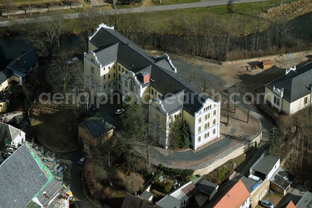 Döbeln from the bird's eye view: School building of the Lernbehindertenschule Pestalozzi in Doebeln in the state Saxony