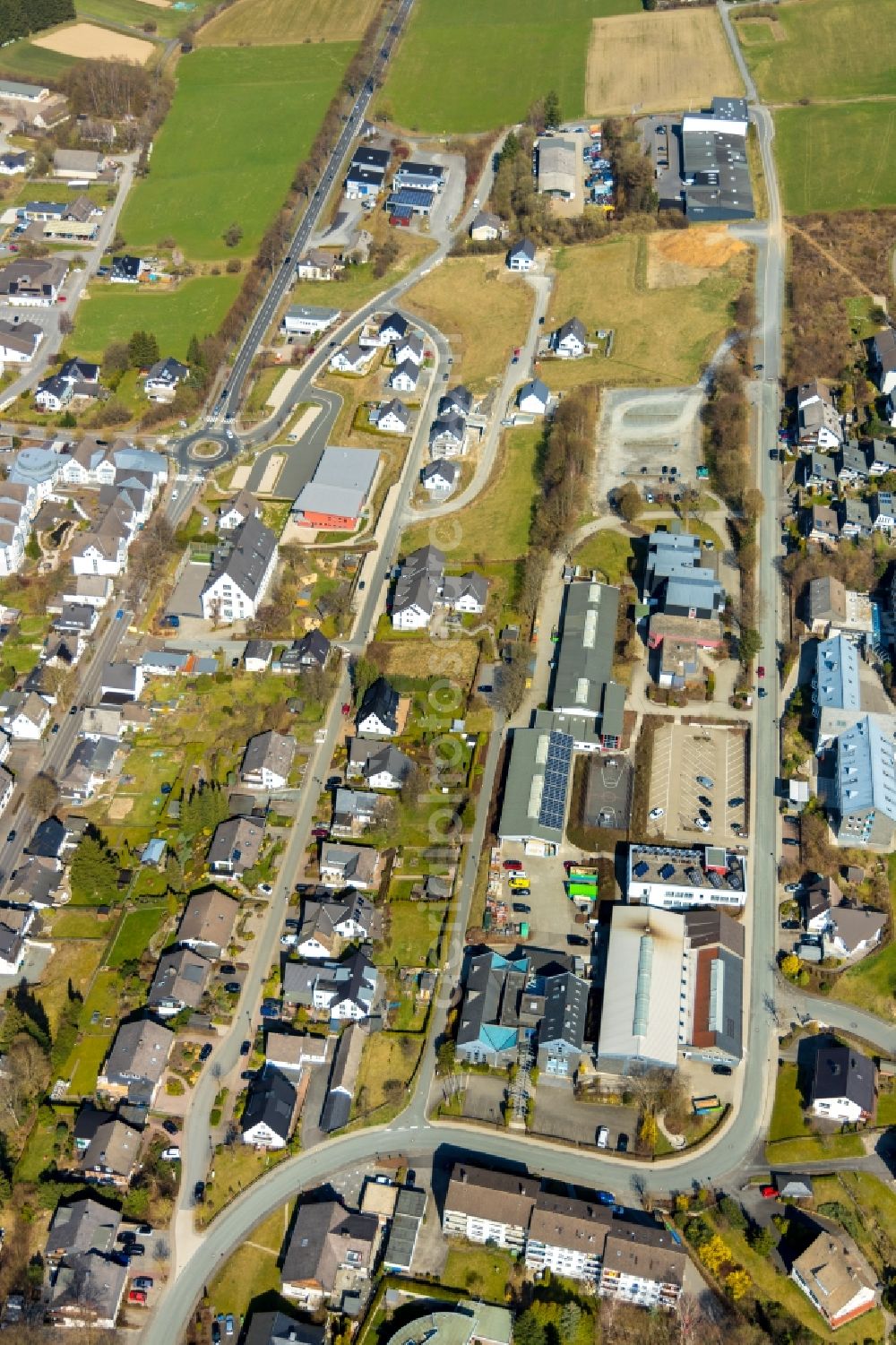 Eslohe (Sauerland) from the bird's eye view: School building of the Lorenz-Burmann-Schule on Boettenbergstrasse in Eslohe (Sauerland) in the state North Rhine-Westphalia, Germany