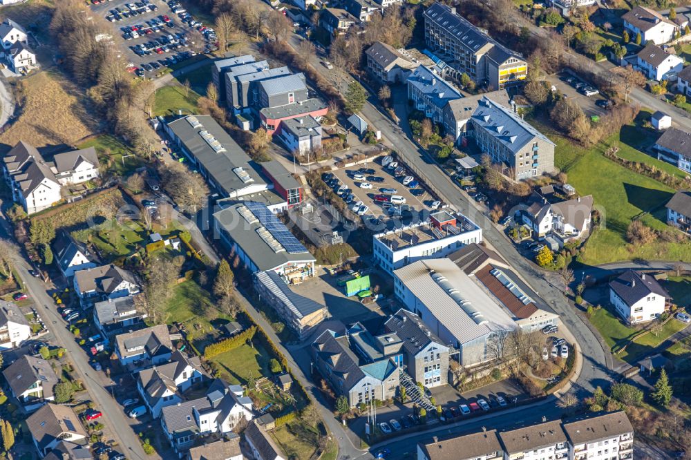 Aerial image Eslohe (Sauerland) - School building of the Lorenz-Burmann-Schule on Boettenbergstrasse in Eslohe (Sauerland) in the state North Rhine-Westphalia, Germany