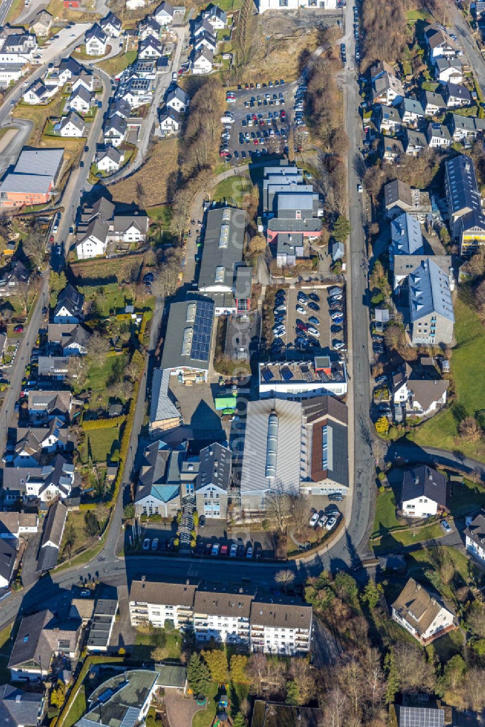 Aerial photograph Eslohe (Sauerland) - School building of the Lorenz-Burmann-Schule on Boettenbergstrasse in Eslohe (Sauerland) in the state North Rhine-Westphalia, Germany