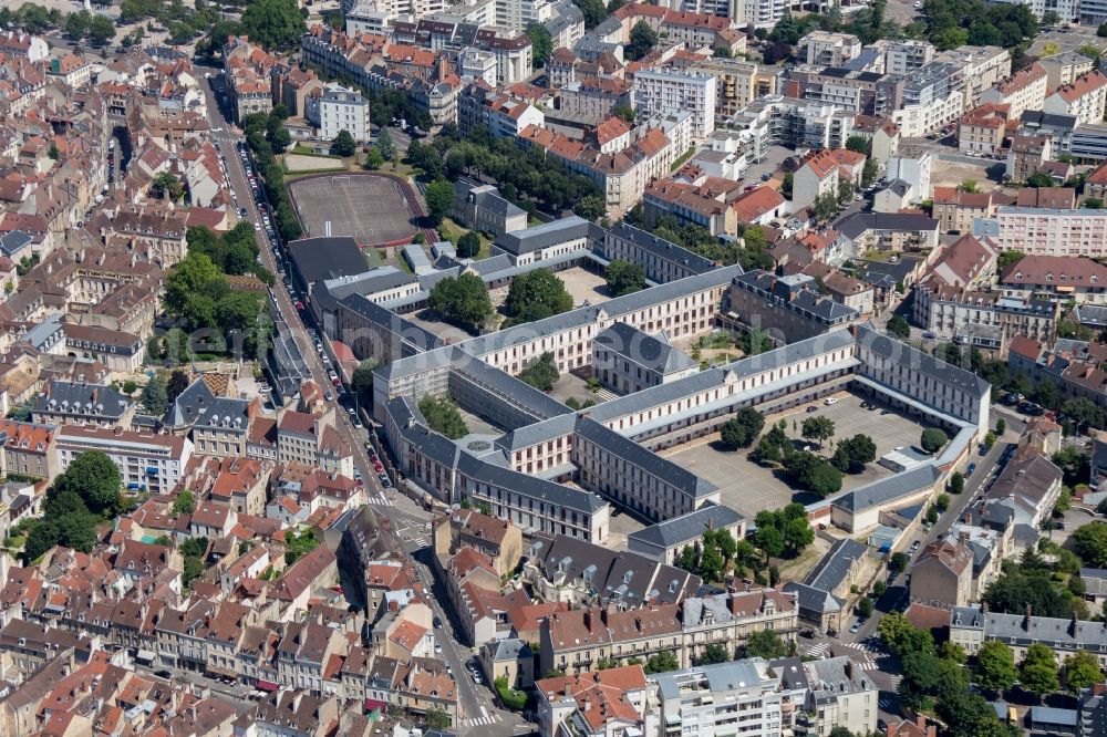 Dijon from above - School building of the Lycee Carnot in Dijon in Bourgogne Franche-Comte, France