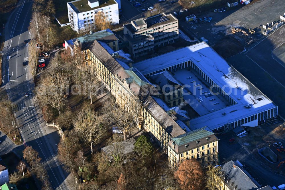 Aerial image Bayreuth - School building of the Markgraefin-Wilhelmine-Gymnasium on street Koenigsallee in Bayreuth in the state Bavaria, Germany