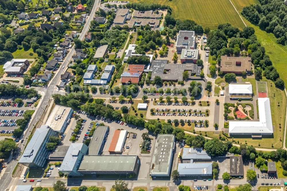 Aerial photograph Dortmund - School building on Marsbruch on Marsbruchstrasse in Dortmund in the state North Rhine-Westphalia, Germany