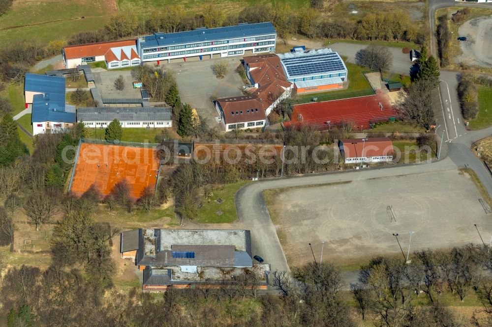 Aerial photograph Diemelsee - School building of the MPS Adorf in Diemelsee in the state Hesse, Germany