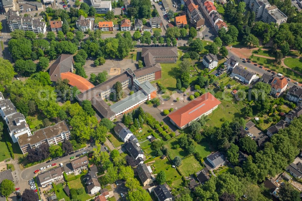 Bochum from above - School building of the Maerkische Schule in the district Wattenscheid in Bochum in the state North Rhine-Westphalia, Germany