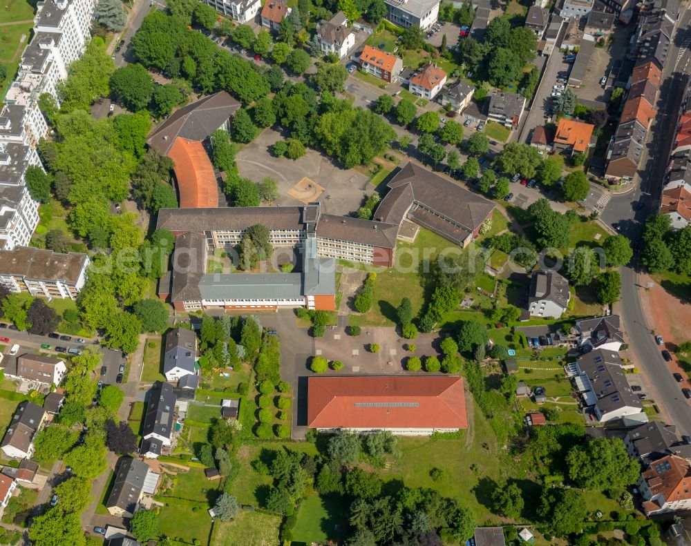 Bochum from the bird's eye view: School building of the Maerkische Schule in the district Wattenscheid in Bochum in the state North Rhine-Westphalia, Germany