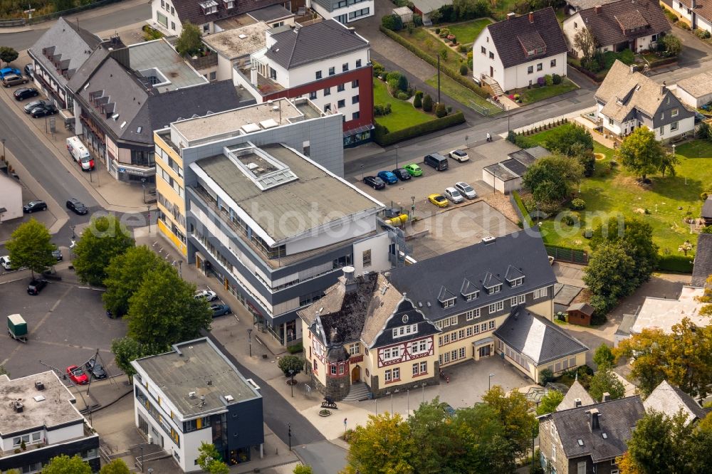 Aerial photograph Netphen - School building of the Musikschule Netphen in Netphen in the state North Rhine-Westphalia, Germany