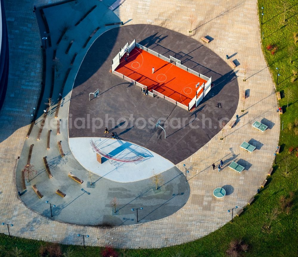 Bochum from above - School building of the Neues Gymnasium Bochum an der Querenburger Strasse in Bochum in the state North Rhine-Westphalia