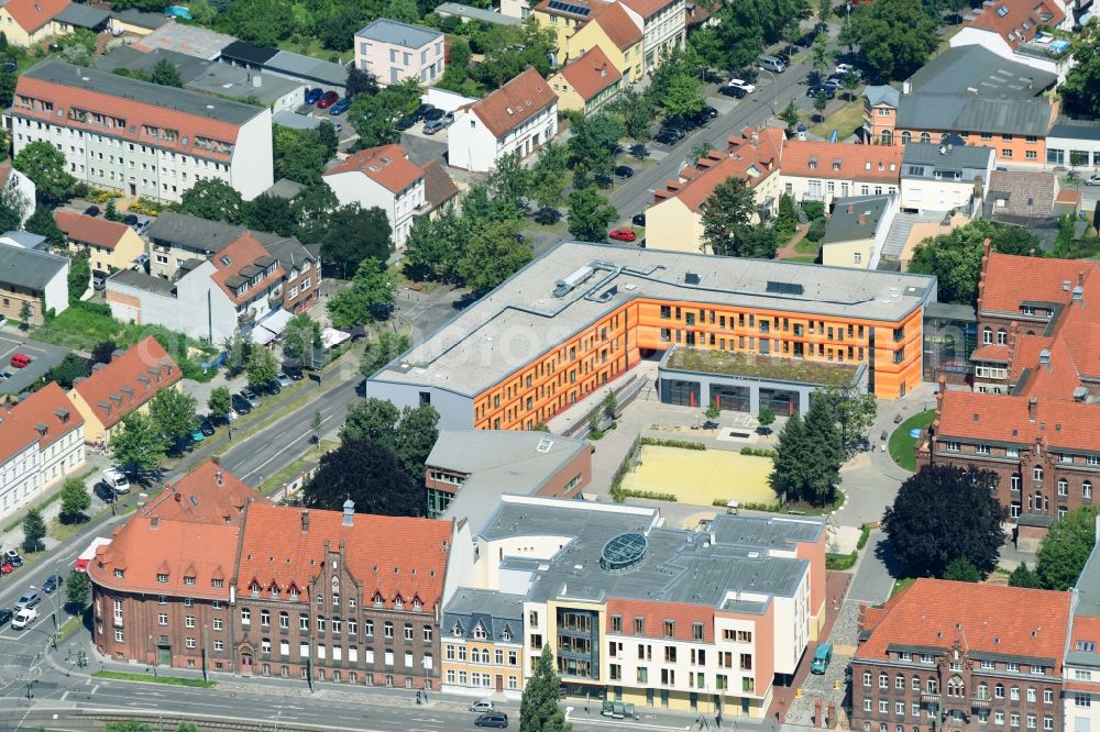 Aerial photograph Potsdam - School building of the Oberlinschule on Rudolf-Breitscheid-Strasse in the district Babelsberg in Potsdam in the state Brandenburg, Germany