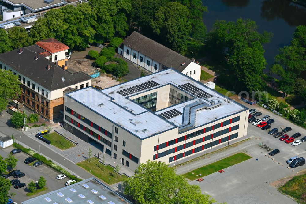 Aerial photograph Holzminden - School building of the of Oberschule on street Billerbeck in Holzminden in the state Lower Saxony, Germany