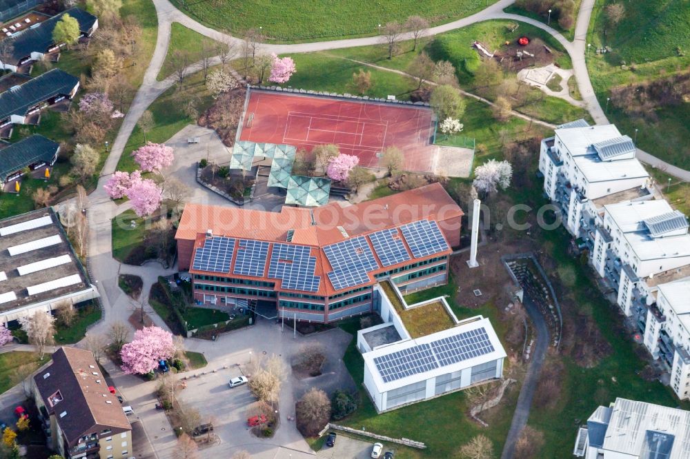 Leonberg from above - School building of the Ostertag-Realschule in Leonberg in the state Baden-Wurttemberg, Germany