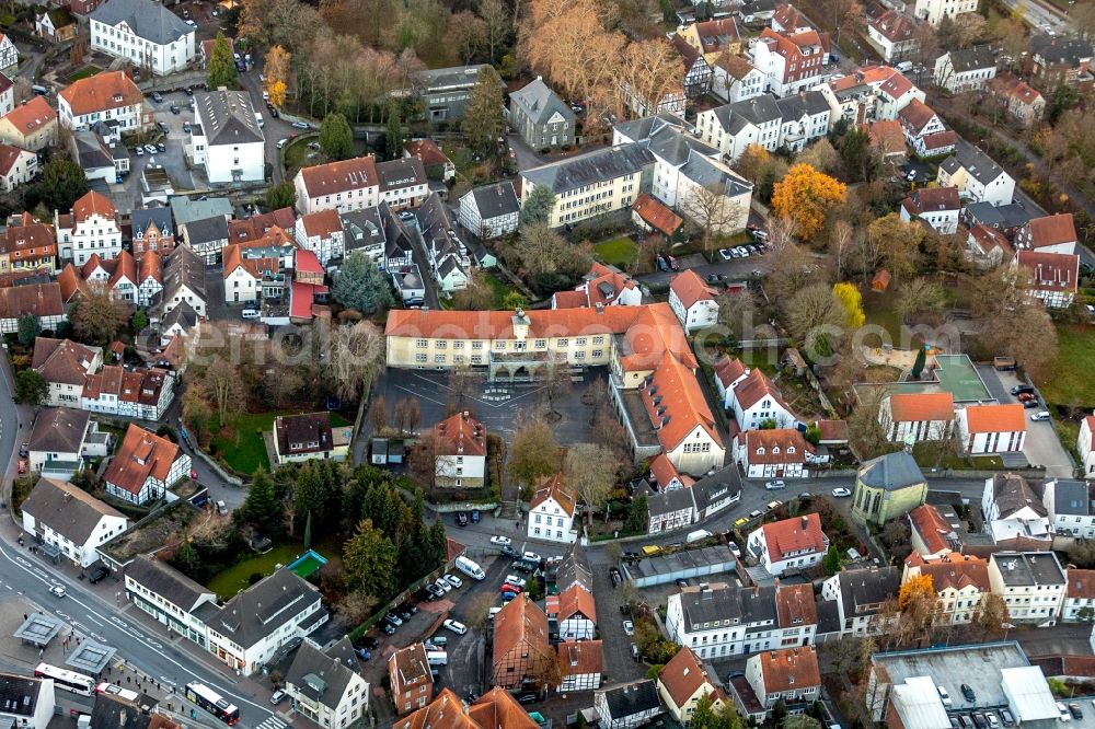 Aerial photograph Soest - School building of the Patroklischule on Schonekindstrasse in Soest in the state North Rhine-Westphalia, Germany