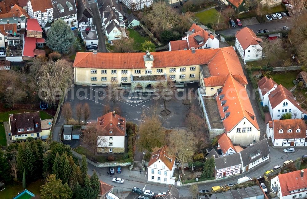 Soest from above - School building of the Patroklischule on Schonekindstrasse in Soest in the state North Rhine-Westphalia, Germany