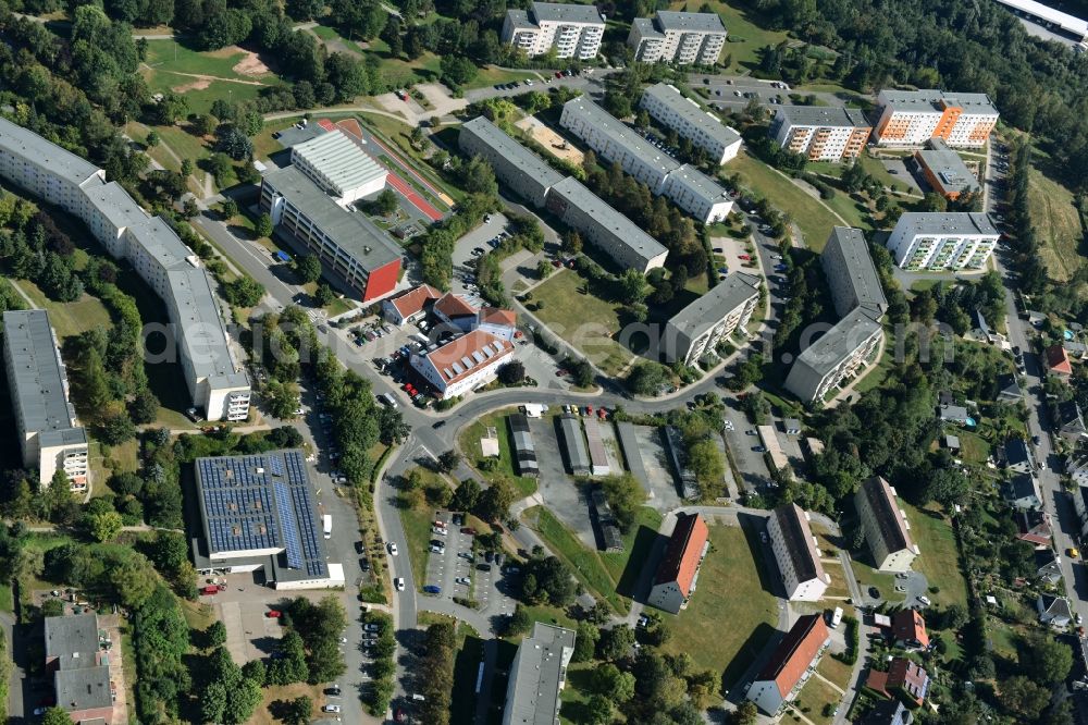 Aerial image Reichenbach im Vogtland - School building of the Pestalozzi-Foerder- schule f. Lernbehinderte in Reichenbach im Vogtland in the state Saxony