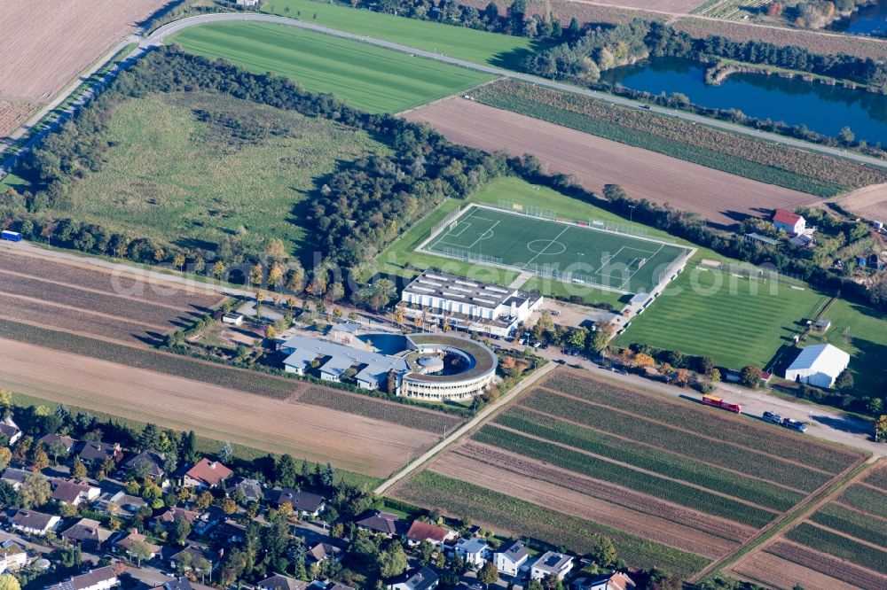 Aerial image Lampertheim - School building of the Pestalozzischule in Lampertheim in the state Hesse, Germany