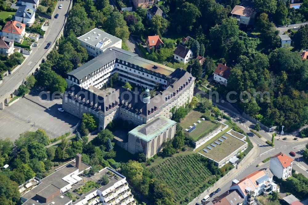 Aerial photograph Bruchsal - School building of the Privates Gymnasium St. Paulusheim in Bruchsal in the state Baden-Wuerttemberg