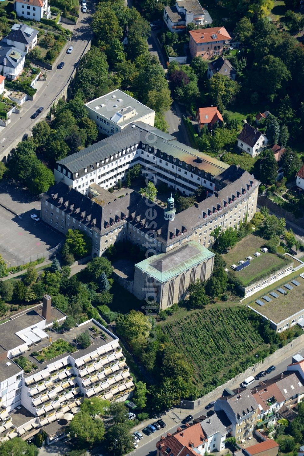 Bruchsal from the bird's eye view: School building of the Privates Gymnasium St. Paulusheim in Bruchsal in the state Baden-Wuerttemberg