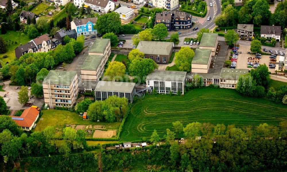 Gevelsberg from above - School building of the Realschule Gevelsberg at Wittener Street and Alte Geer in Gevelsberg in the state North Rhine-Westphalia