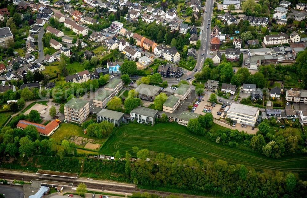 Gevelsberg from the bird's eye view: School building of the Realschule Gevelsberg at Wittener Street and Alte Geer in Gevelsberg in the state North Rhine-Westphalia