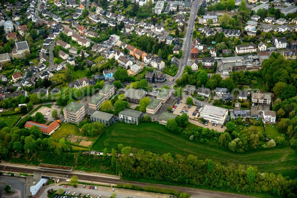 Aerial image Gevelsberg - School building of the Realschule Gevelsberg at Wittener Street and Alte Geer in Gevelsberg in the state North Rhine-Westphalia