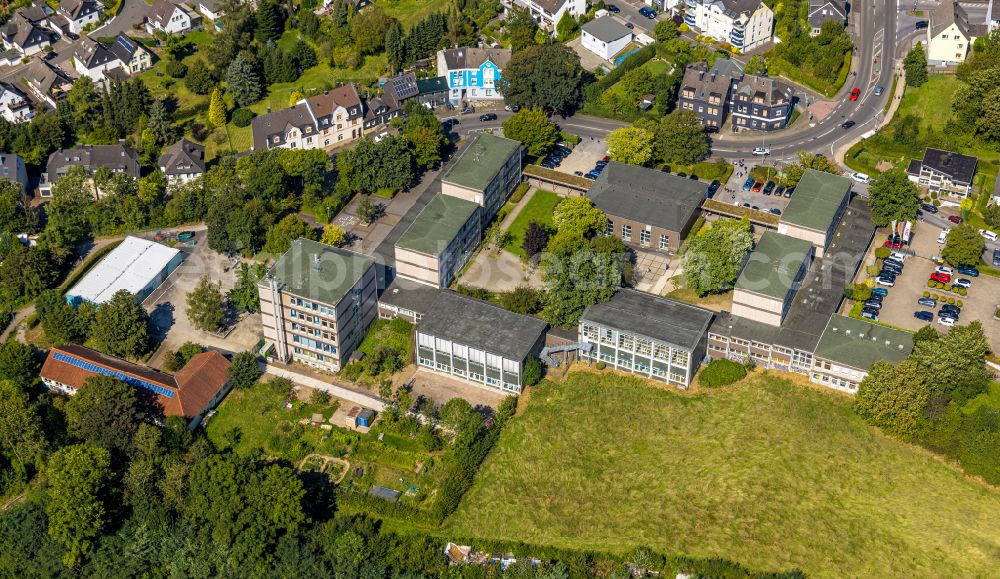 Aerial photograph Gevelsberg - School building of the Realschule Gevelsberg at Wittener Street and Alte Geer in Gevelsberg in the state North Rhine-Westphalia