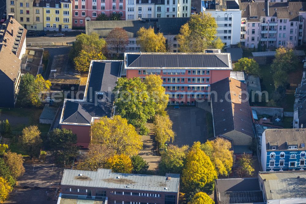 Hagen from above - School building of the Realschule Haspe in Hagen in the state North Rhine-Westphalia, Germany