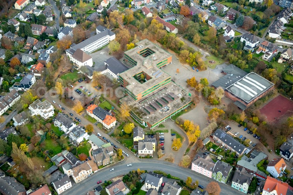 Bochum from above - School building of the Hugo Schultz and Theodor Koerner school in Bochum in the state North Rhine-Westphalia