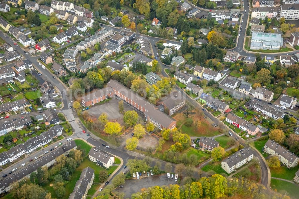 Velbert from above - School building of the Realschule Kastanienallee Velbert in Velbert in the state North Rhine-Westphalia, Germany