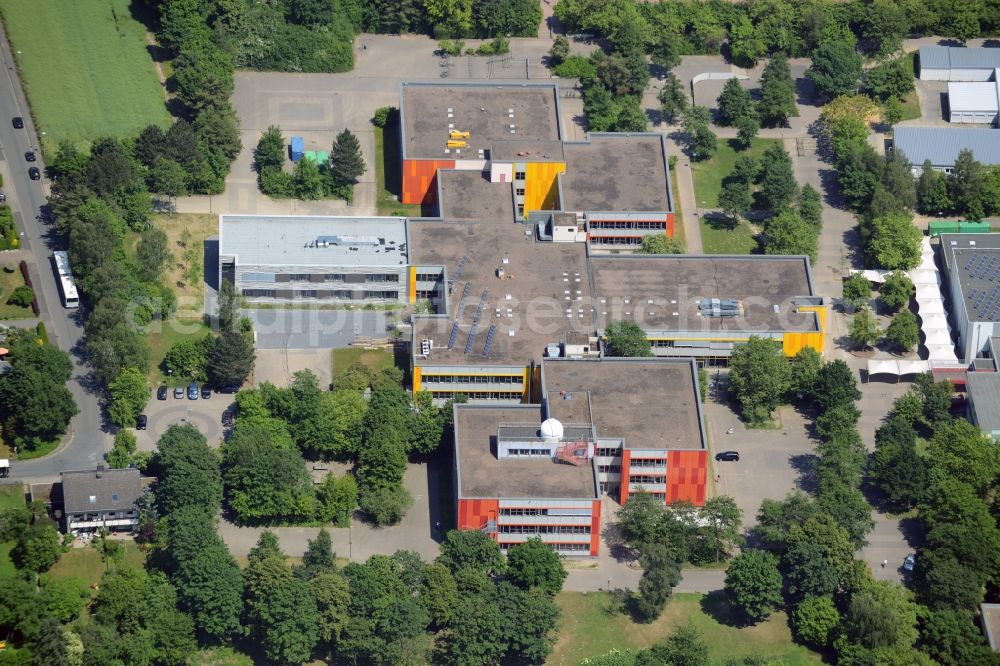 Bad Salzuflen from above - School building of the Rudolf-Brandes-Gymnasium in Bad Salzuflen in the state North Rhine-Westphalia