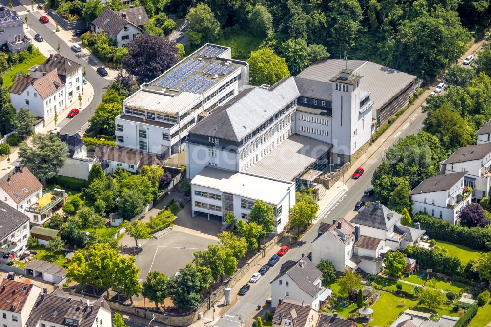 Aerial image Arnsberg - School building of the Sankt-Ursula-Gymnasium on Engelbertstrasse in Arnsberg at Sauerland in the state North Rhine-Westphalia, Germany