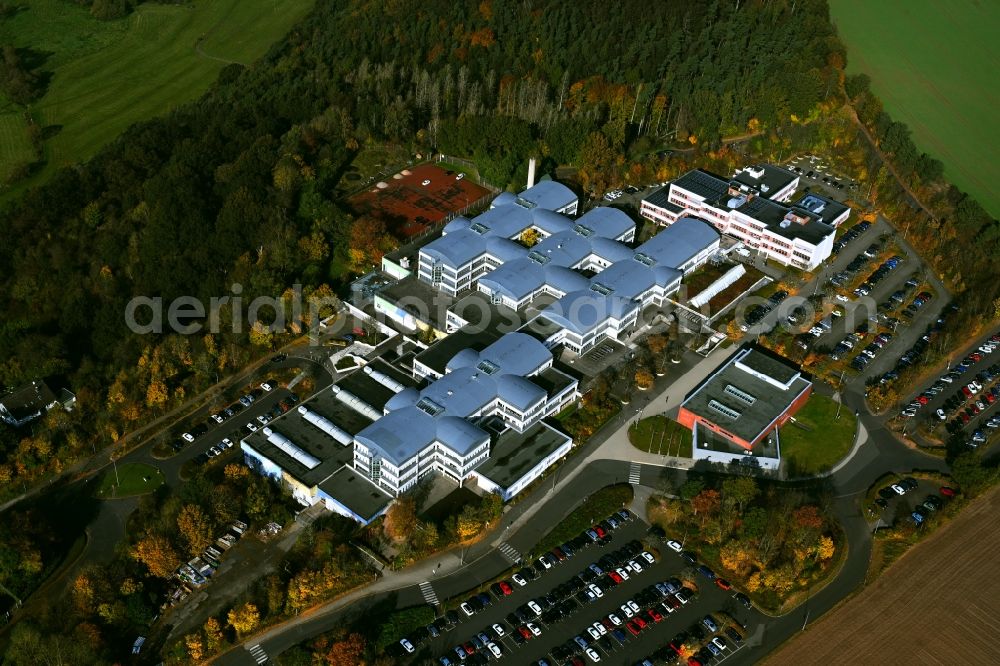 Bad Hersfeld from the bird's eye view: School building of the Modellschule Obersberg in Bad Hersfeld in the state Hesse, Germany