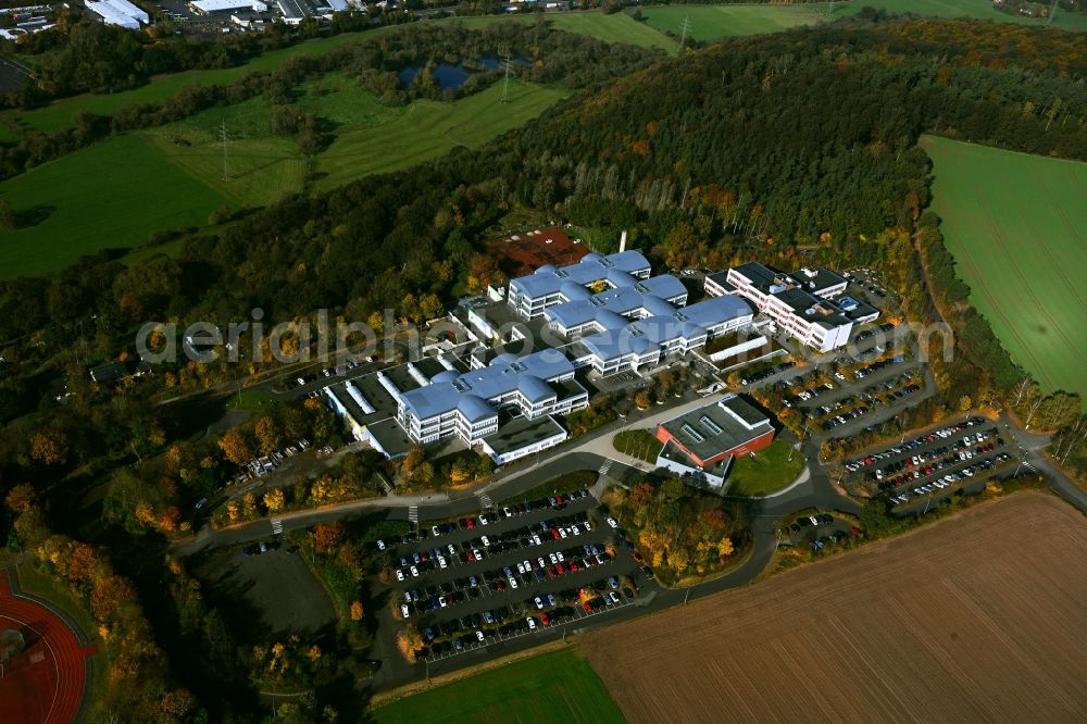 Aerial image Bad Hersfeld - School building of the Modellschule Obersberg in Bad Hersfeld in the state Hesse, Germany