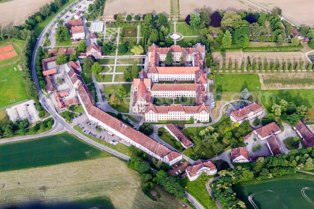 Salem from above - School building of the Schule Schloss Salem in Salem in the state Baden-Wurttemberg, Germany