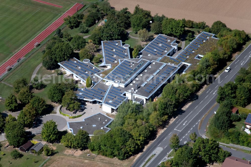 Lauda-Königshofen from above - School building of the Schule in Taubertal Wagnerstrasse in Lauda-Koenigshofen in the state Baden-Wurttemberg, Germany