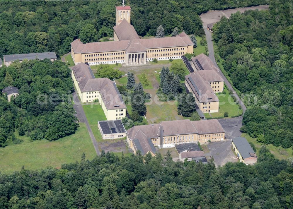 Ballenstedt from the bird's eye view: School building Training Center Grosser Ziegenberg in Ballenstedt in the state Saxony-Anhalt, Germany. Originally built as the National-Political Educational Institution - Anhalt Educational Institution (also called NEPA or NAPOLA) by the NSDAP and later used as the District Party School Wilhelm Liebknecht of the SED of the GDR