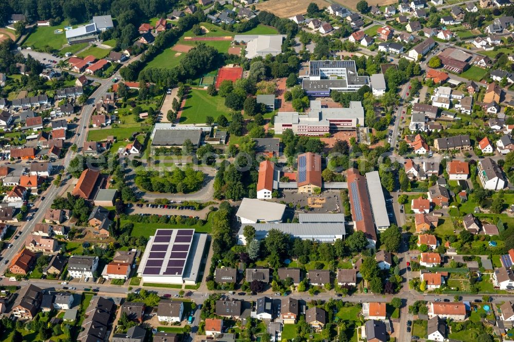 Bünde from the bird's eye view: School buildings of the Schulzentrum Nord in Buende in the state North Rhine-Westphalia