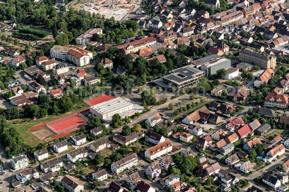 Kenzingen from the bird's eye view: School building of the Schulzentrum and Sportanlagen in Kenzingen in the state Baden-Wurttemberg, Germany