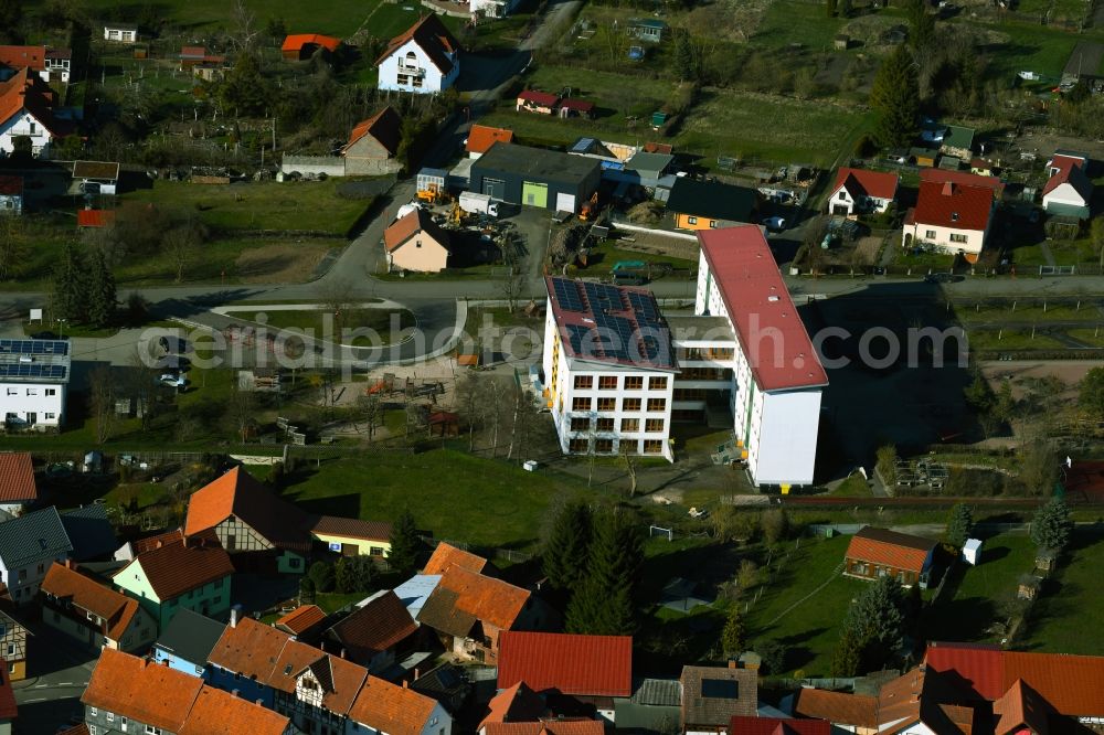 Aerial photograph Kaltennordheim - School building of the Staatliche Regelschule Andreas Fack on Schulstrasse in Kaltennordheim in the state Thuringia, Germany