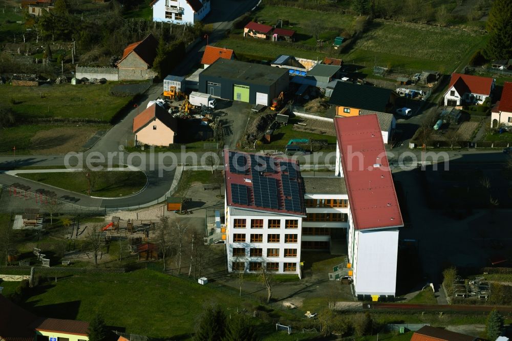 Kaltennordheim from above - School building of the Staatliche Regelschule Andreas Fack on Schulstrasse in Kaltennordheim in the state Thuringia, Germany