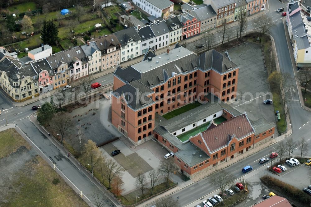 Aerial image Zeulenroda-Triebes - School building of the Staatliches Gymnasium Friedrich Schiller an der Schopperstrasse in Zeulenroda-Triebes in the state Thuringia