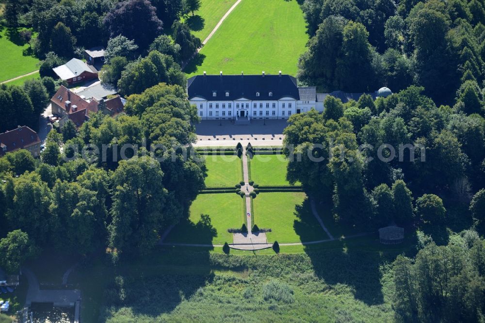 Güby from above - School building of the Stiftung Louisenlund in Gueby in the state Schleswig-Holstein