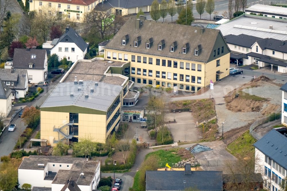 Meschede from above - School building of the St. Walburga-Schule An Klocken Kapelle in Meschede in the state North Rhine-Westphalia