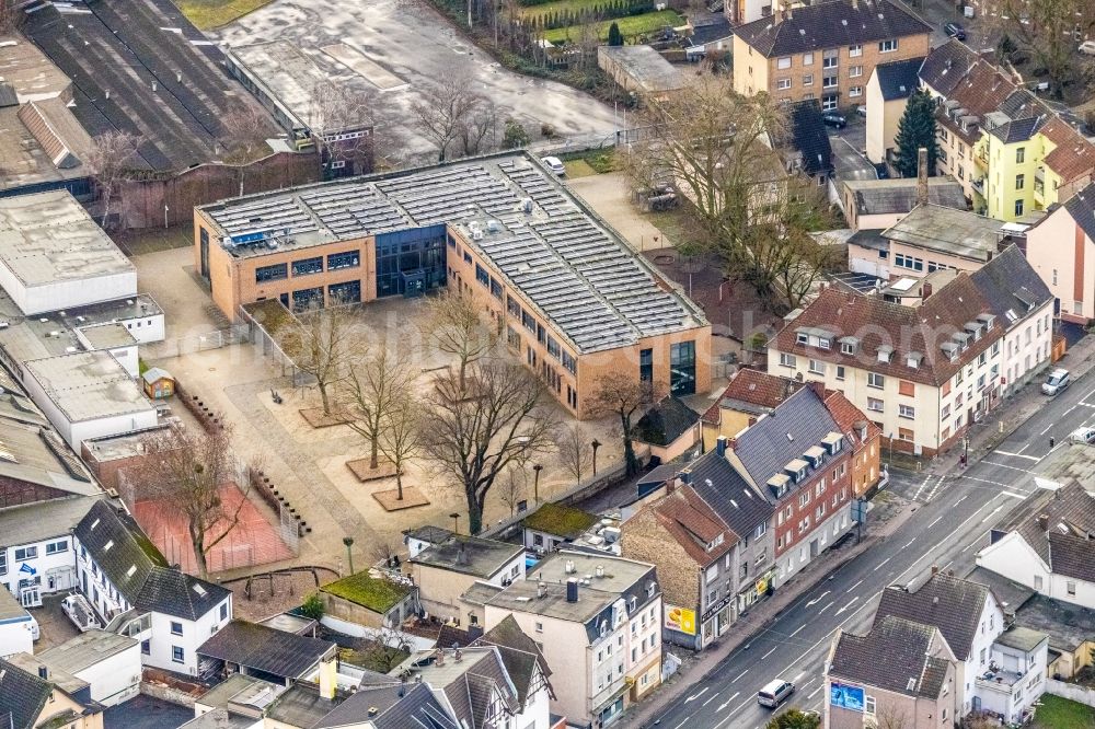 Aerial image Hamm - School building of the Wilhelm-Busch-Schule on street Wilhelmstrasse in Hamm in the state North Rhine-Westphalia, Germany