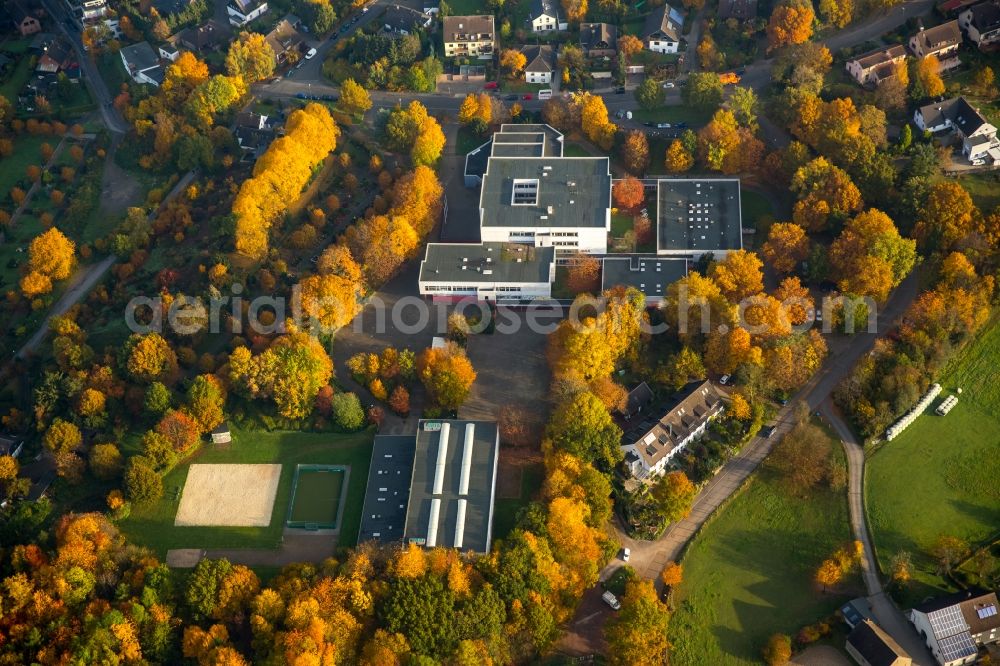 Witten from the bird's eye view: School grounds and buildings of the Hardenstein school of Herbede in Witten in the state of North Rhine-Westphalia