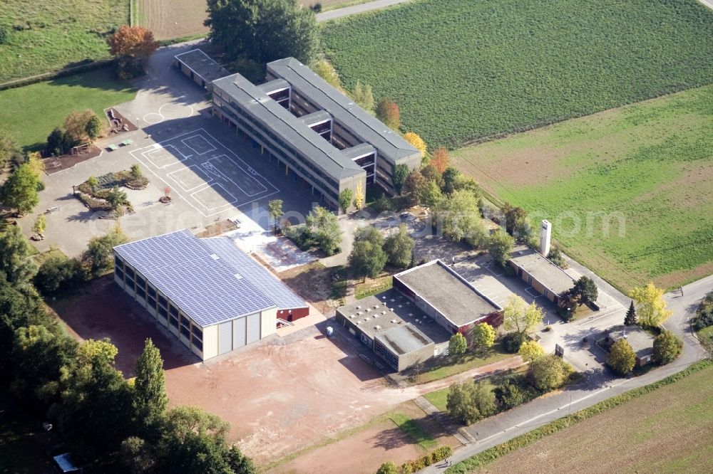 Aerial image Billigheim-Ingenheim - School grounds and buildings of the Klingbachschule in the district Ingenheim in Billigheim-Ingenheim in the state Rhineland-Palatinate